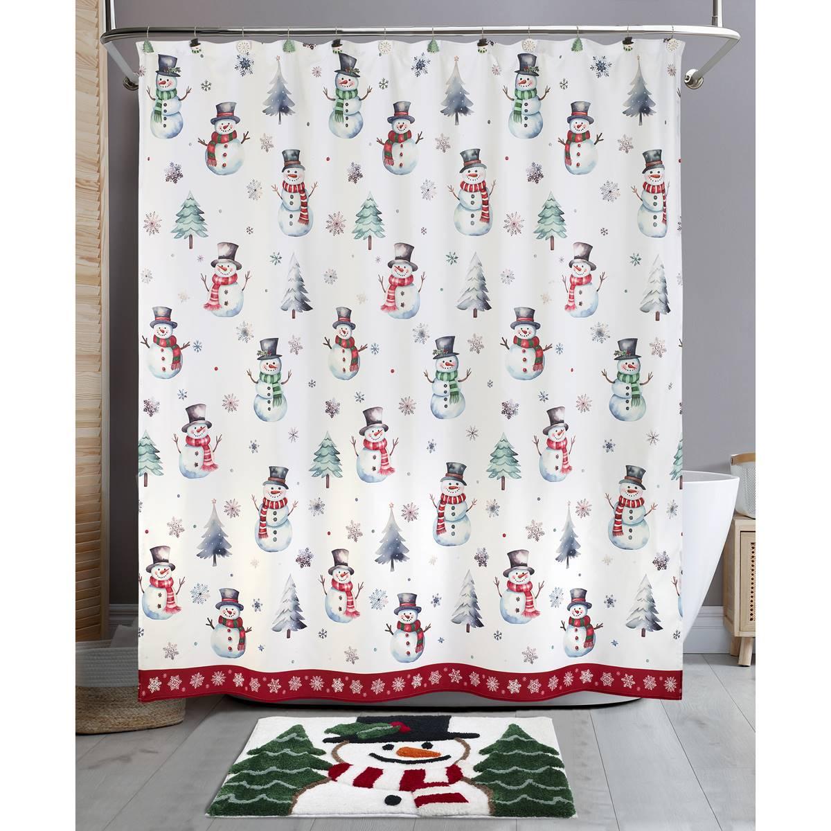 Avanti Winter Snowman Shower Curtain