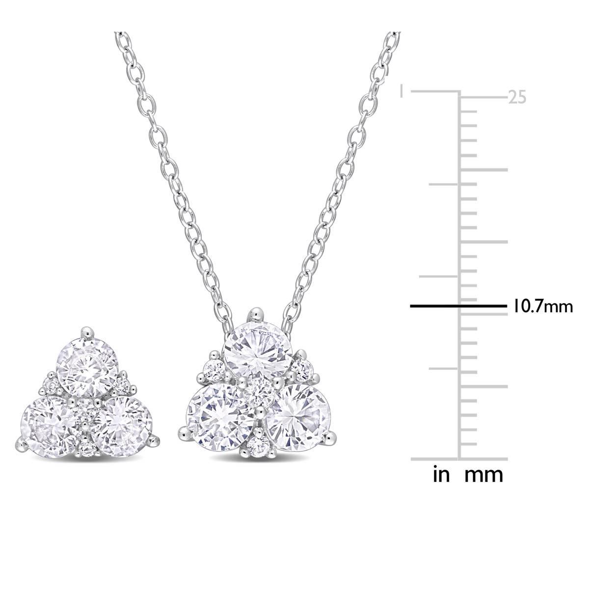 Gemstone Classics™ 3 1/2kt. Created White Sapphire Pendant Set