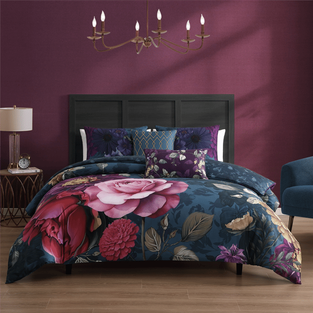 Bebejan Vibrant Flora 5pc. Reversible Comforter Set