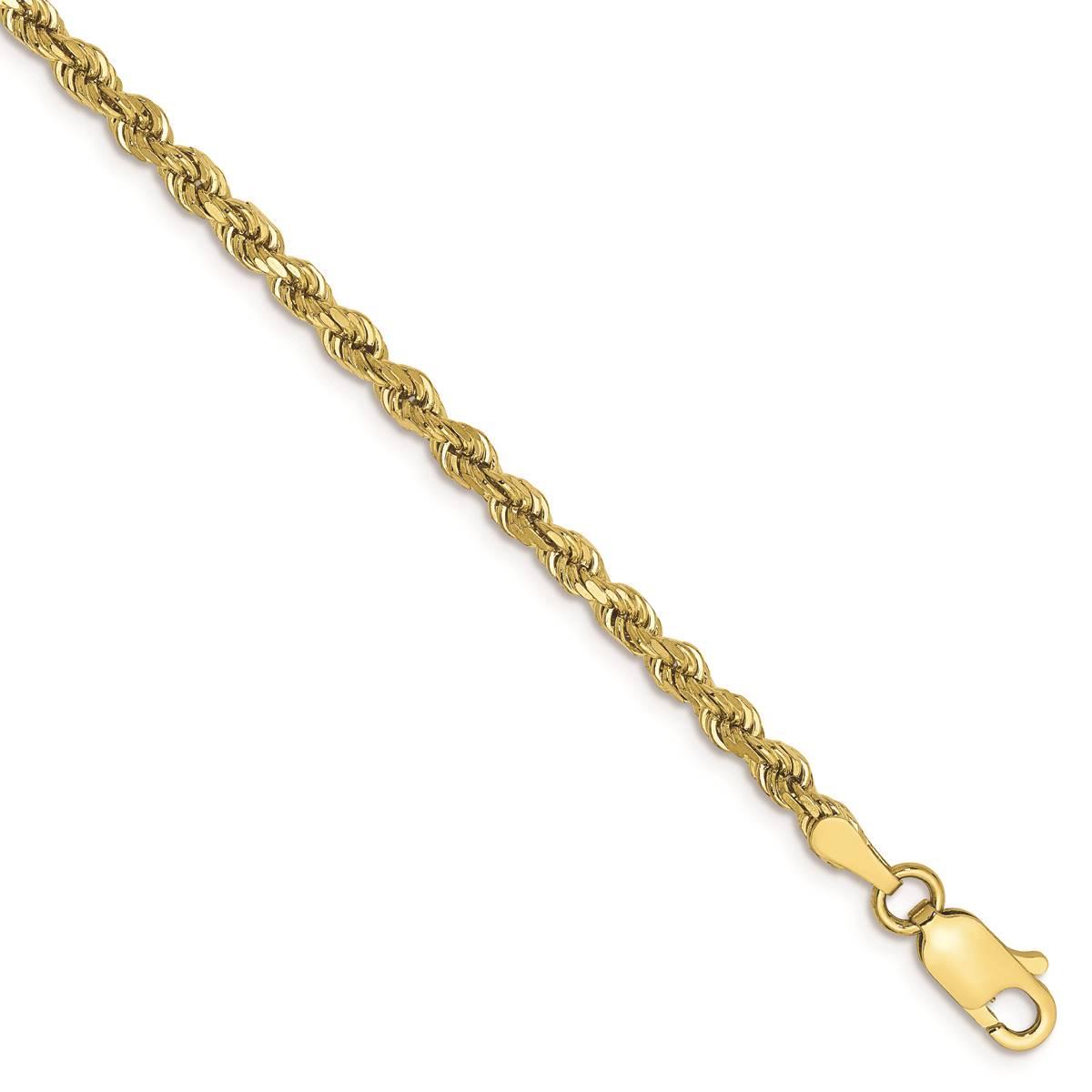 Gold Classics(tm) 10kt. Gold 2.75mm Rope Chain Ankle Bracelet