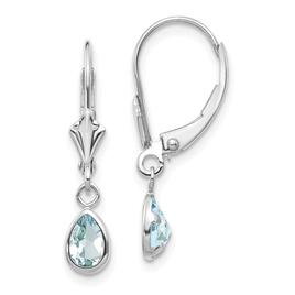 Gemstone Classics(tm) 14kt. Pear Aquamarine Dangle Earrings