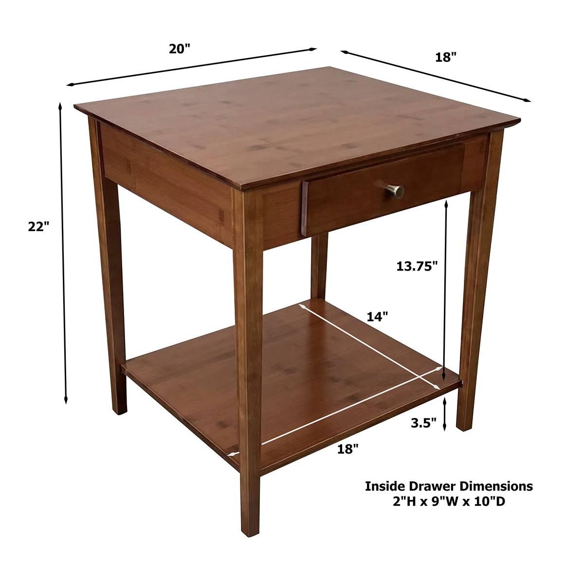 eccostyle™ Solid Bamboo End Table w/ Drawer