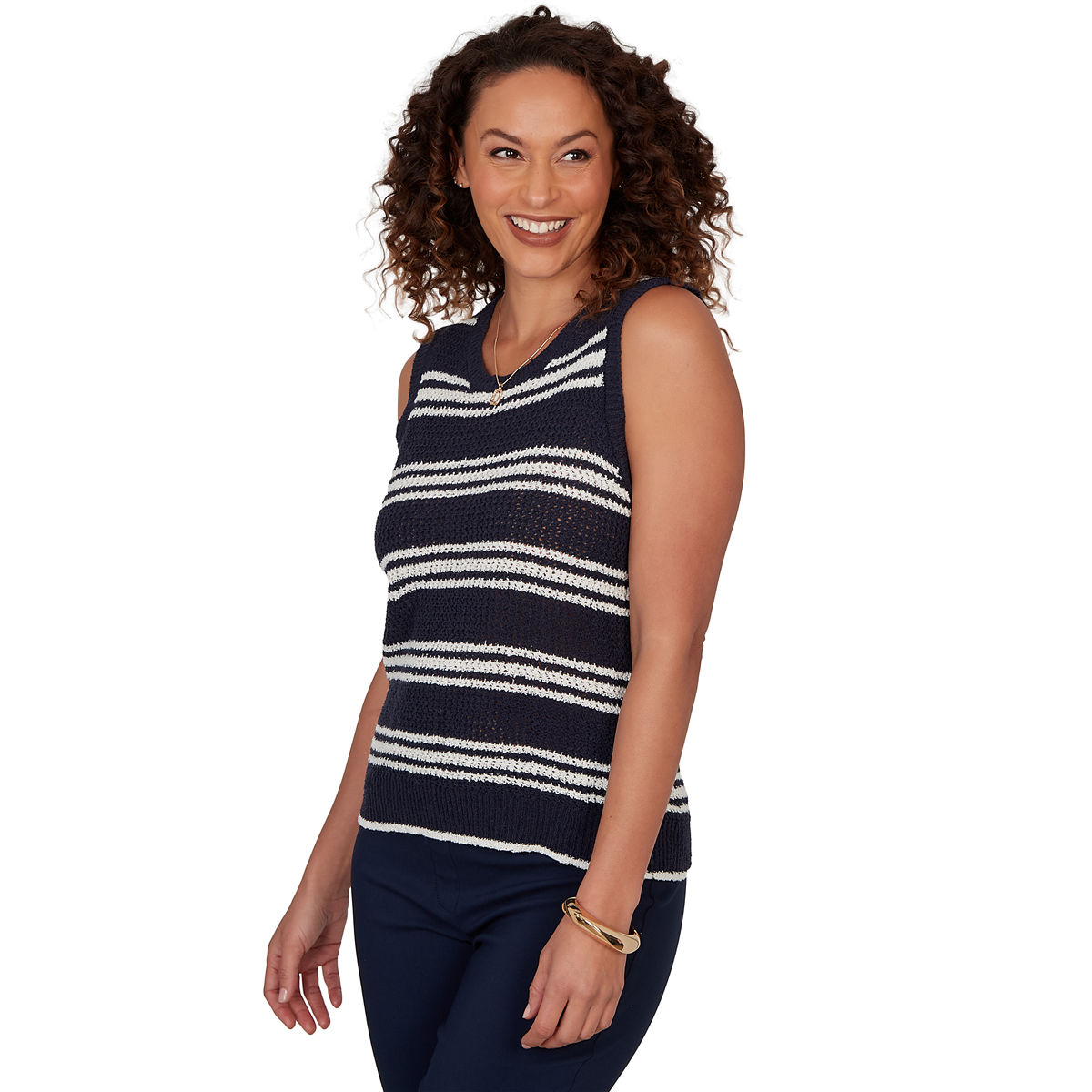 Womens Emaline Summer In The City Stripe Sweater Vest
