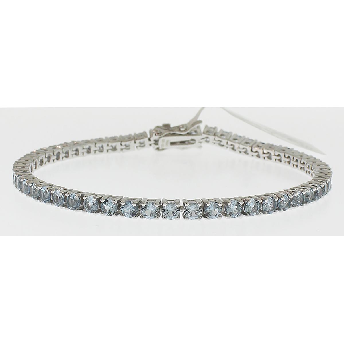 Gemstone Classics(tm) 3.00mm Round Aquamarine Bracelet