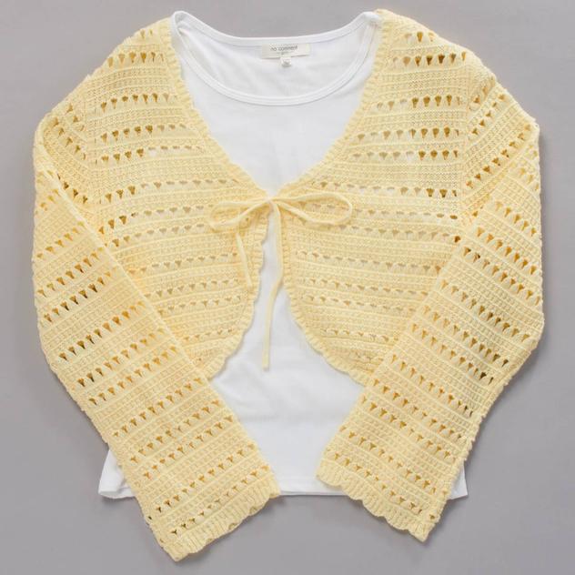 Girls (7-16) No Comment 2pc. Crochet Front Tie Top w/ Tank Top