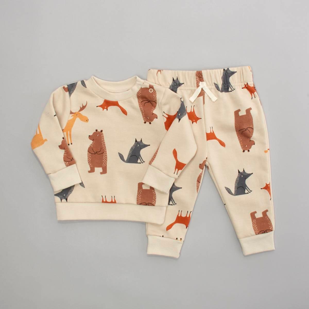 Baby Boy (NB-9M) bon bebe(R) Woodland Critters Joggers Set