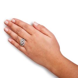 Haus of Brilliance Sterling Silver 1/3ctw. Diamond Bridal Set