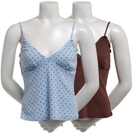 Juniors Pink Rose 2pk Ribbed Babydoll Camisoles