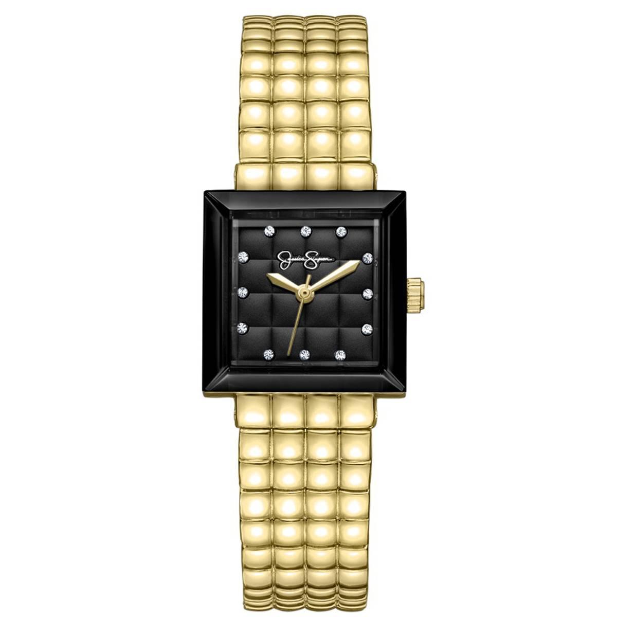 Womens Jessica Simpson Gold-Tone Glass Square Watch - JS0118GD