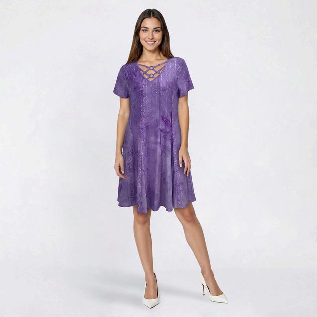 Plus Size Cocomo V Neck Criss Cross Gomez A-Line Dress