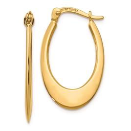 Gold Classics(tm) 14kt. Yellow Gold 11x1mm Hoop Earrings
