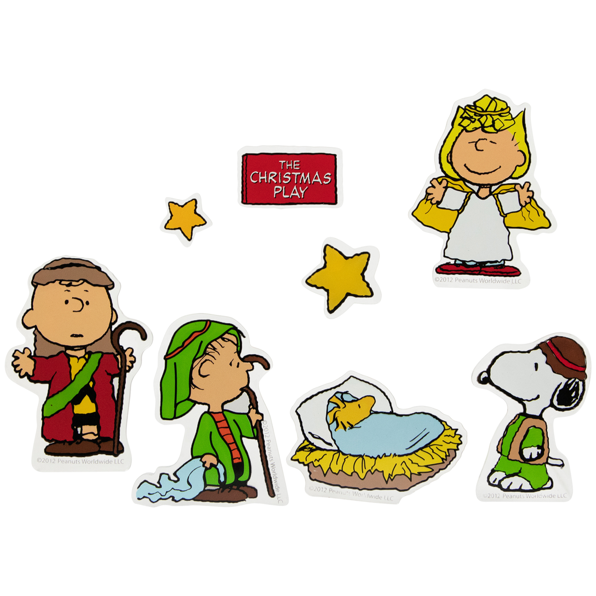 Northlight 8pc. Peanuts Christmas Nativity Window Cling Decor