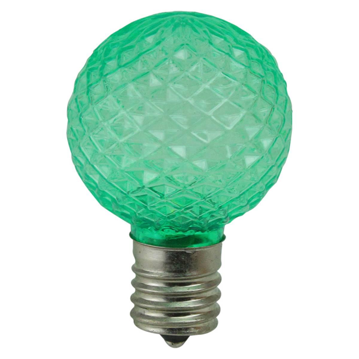 Northlight 25pk Faceted LED G40 Green Christmas Replacement Bulbs
