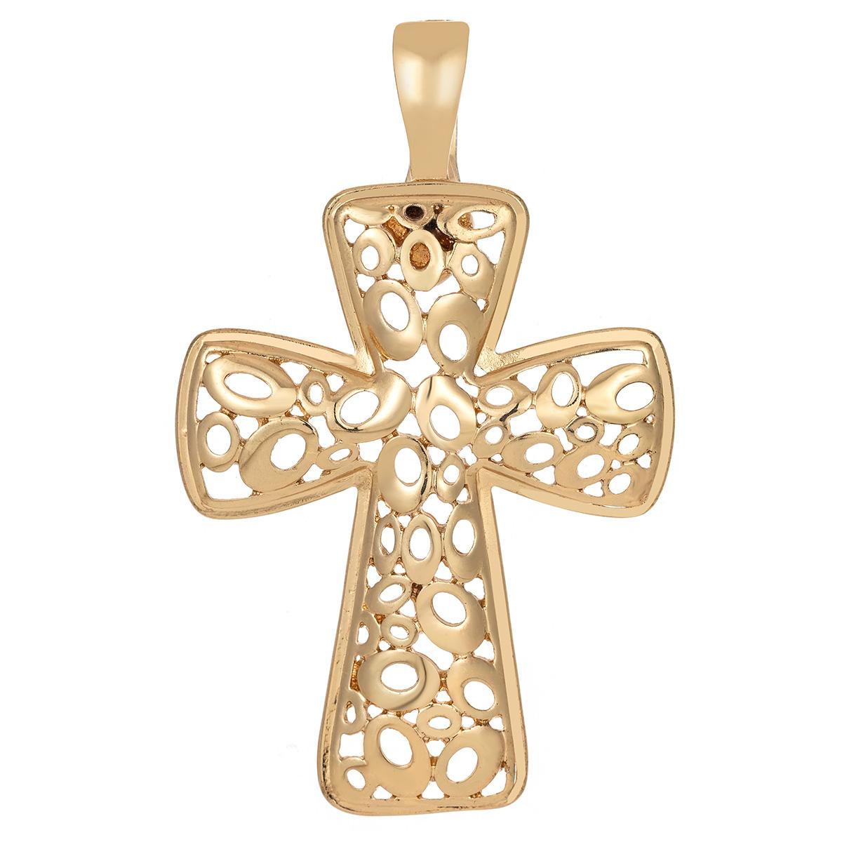 Wearable Art Silver-Tone Cross Enhancer Pendant