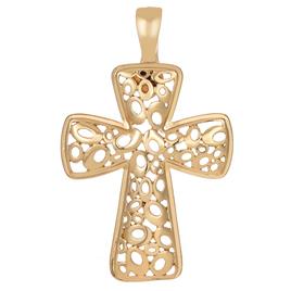 Wearable Art Silver-Tone Cross Enhancer Pendant