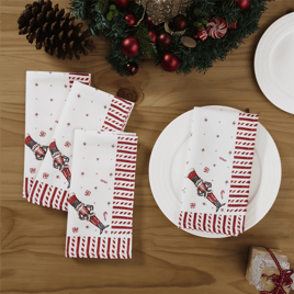 Avanti Linens Nutcracker Candy Napkins - Set of 4
