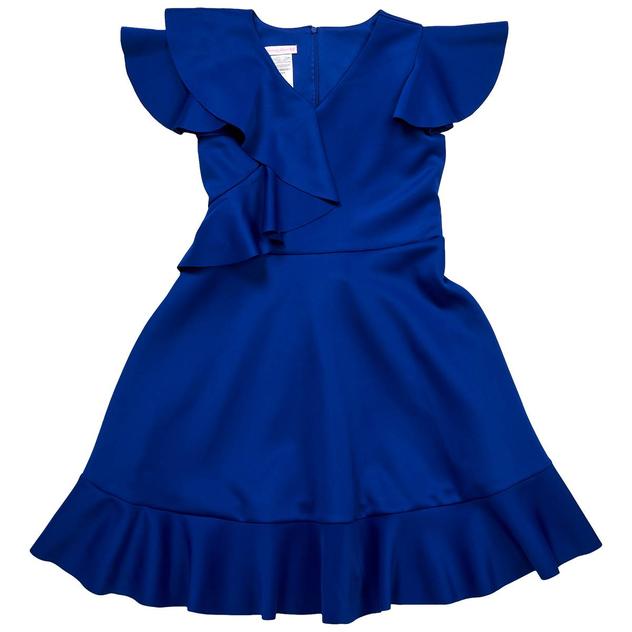 Girls (7-16) Bonnie Jean Flutter Sleeve Ruffle Skater Dress