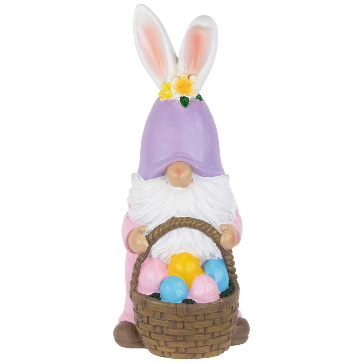 Northlight Seasonal Easter Bunny Gnome with Egg Basket Figurine