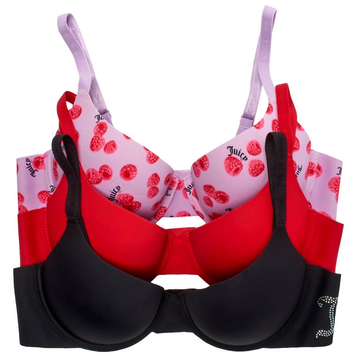Womens Juicy Couture 3pk Push Up Bra- JC5301-3PKMH