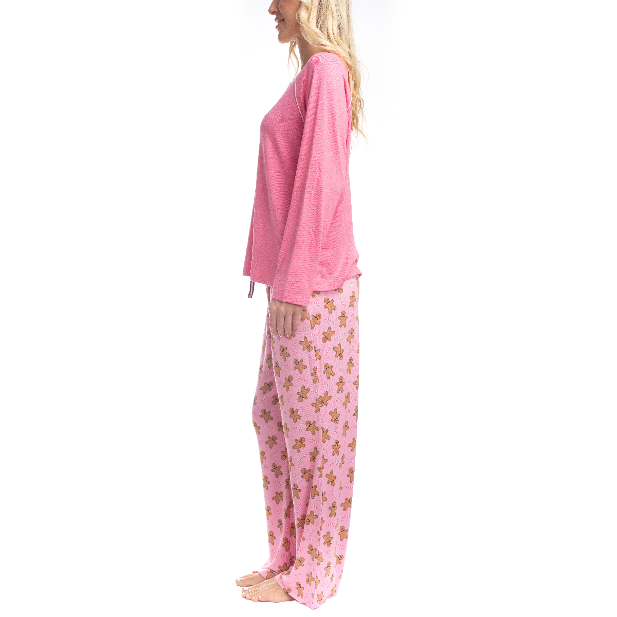 Womens Goodnight Kiss Cherry & Merry Gingerbread Pajama Set