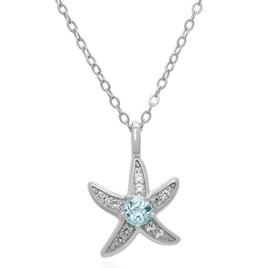 Gianni Argento Sterling Silver & Blue Topaz Starfish Pendant