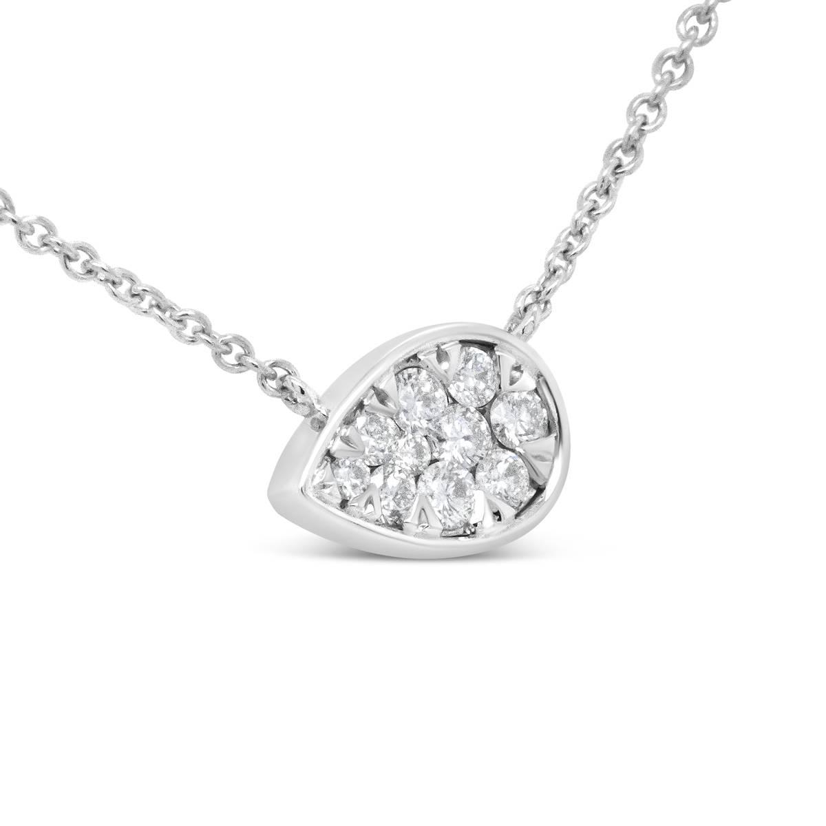 Haus of Brilliance 14kt. White Gold Diamond Teardrop Pendant
