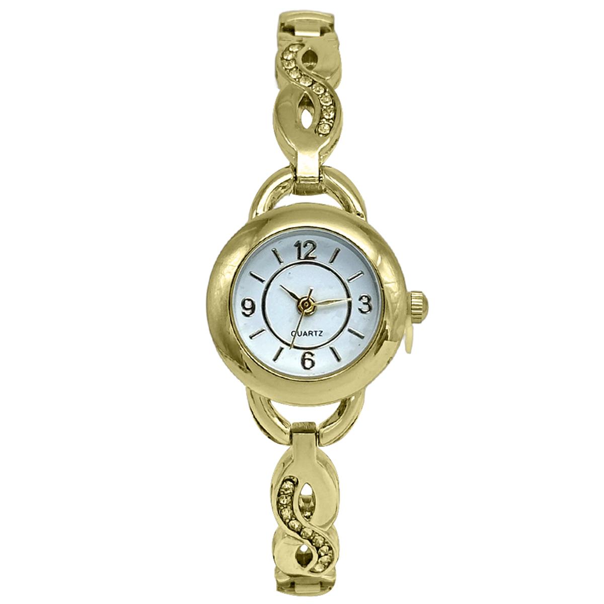 Womens White Easy Read Dial Infinity Bracelet Watch - LWBN04BV