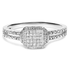 Haus of Brilliance Sterling Silver 1/4ctw. Diamond Ring