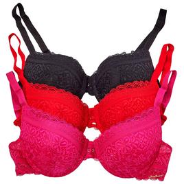 Juniors Juicy Couture 3pk. Lace Push-Up Bras JC6202-3PKE