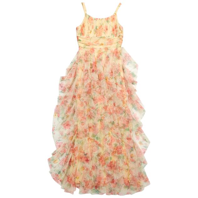 Girls (7-16) Rare Editions Sleeveless Floral Glitter Ruffle Dress
