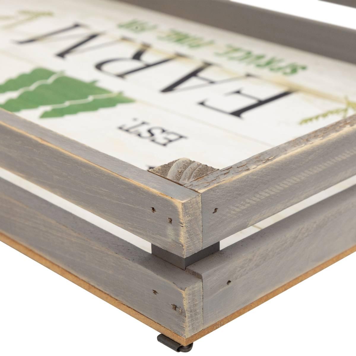 Northlight Farm Fresh Christmas Trees Wooden Tray Set of 2