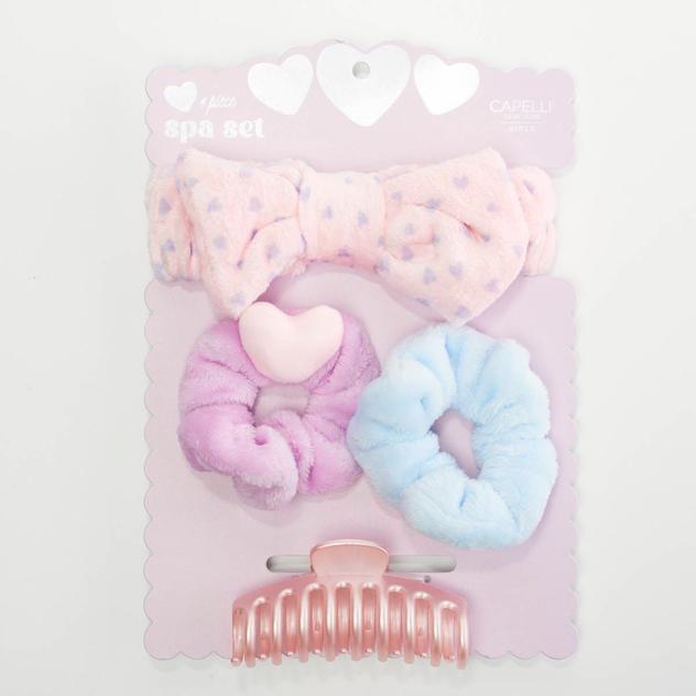 Girls Capelli® New York 4pc. Hearts Headwrap & Hair Spa Set