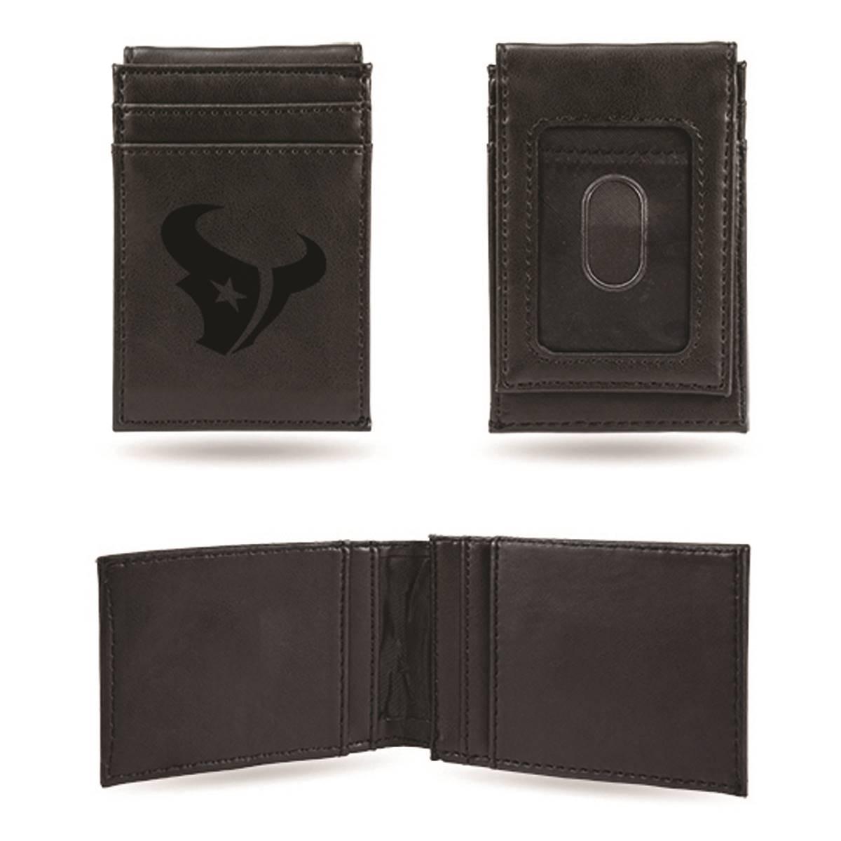 Mens NFL Houston Texans Faux Leather Front Pocket Wallet