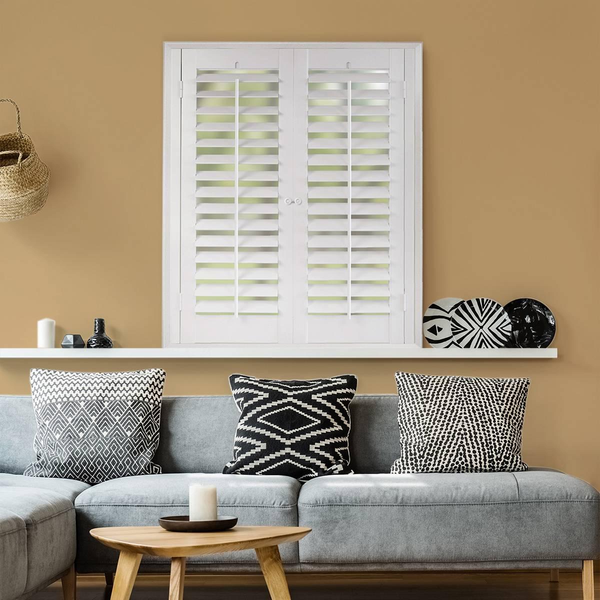 Faux Wood Plantation Shutter Kit - 23-25x24in. - 35-37x36in.