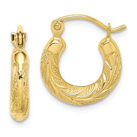 Gold Classics(tm) 10kt. Fancy Small Hoop Earrings
