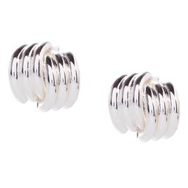 Design Collection Silver-Tone Swirl Tailored Earrings