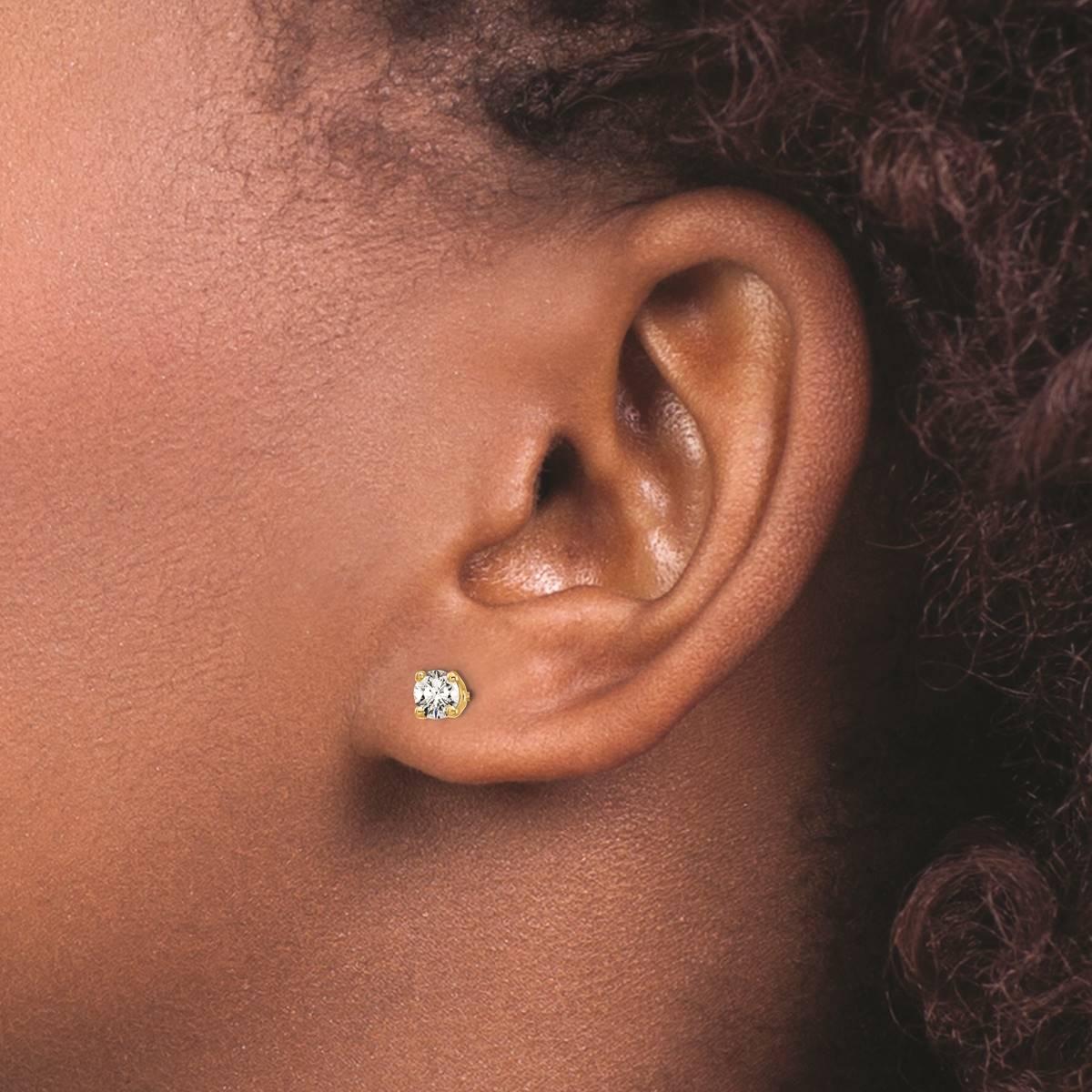 Pure Fire 14kt. Gold 1/3ctw. 4-Prong Diamond Screw Earrings