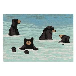 Liora Manne(tm) Frontporch Bathing Bears Indoor/Outdoor Accent Rug