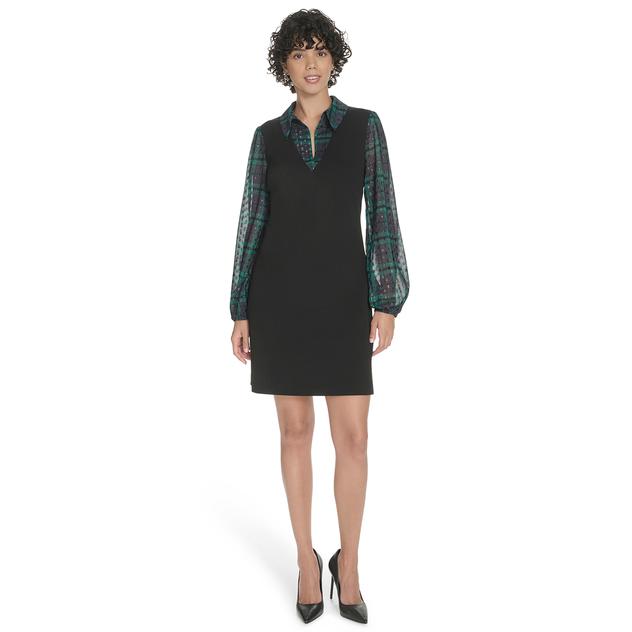 Womens Tommy Hilfiger Plaid Two In One Shift Dress