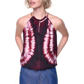 Womens DKNY Sleeveless Firework Tie Dye Halter Blouse