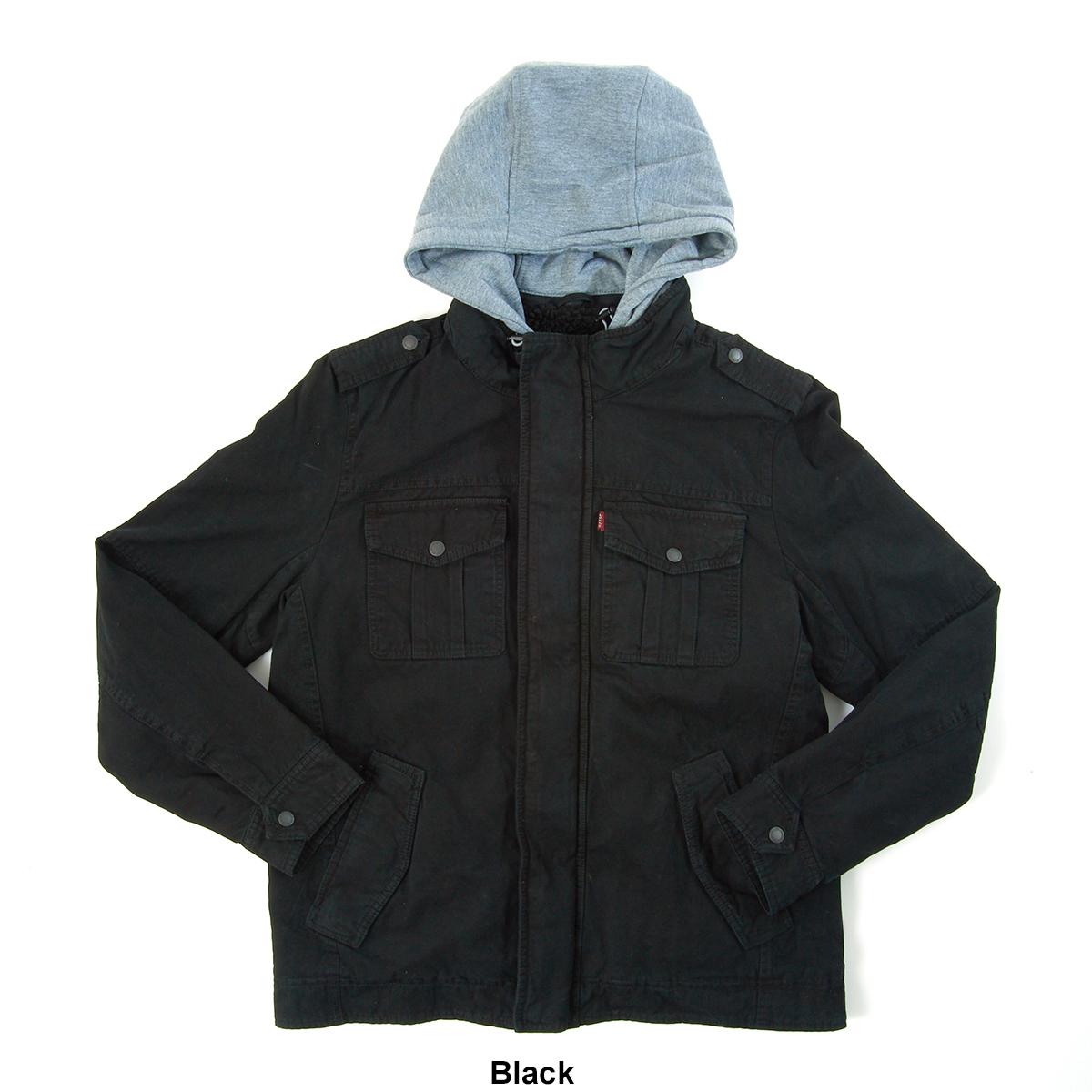 Mens Levi's® Four Pocket Zip Out Hood Military Jacket