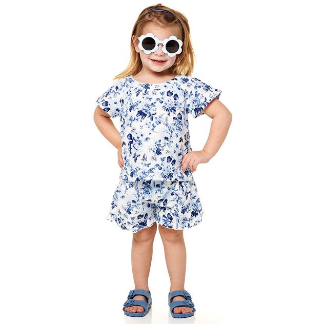 Toddler Girl BTween® Flowy Floral Tunic & Shorts Set & Sunglasses