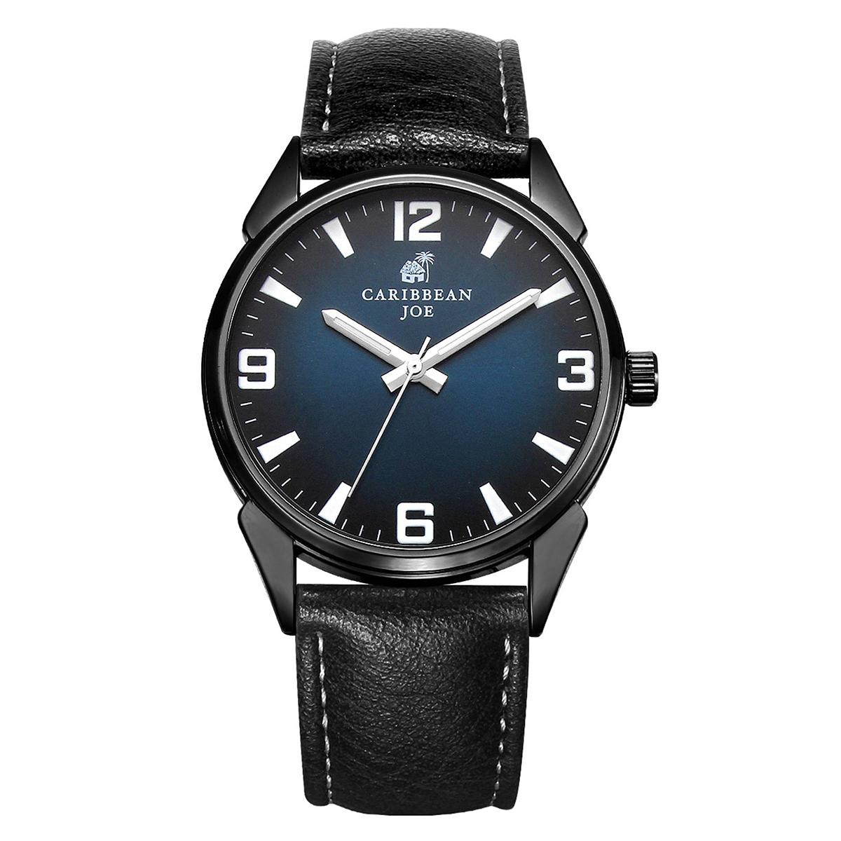 Mens Caribbean Joe Gunmetal-Tone Blue Dial Watch - CJ7158GU