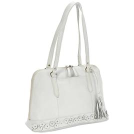 Great American Leatherworks Flower Applique Satchel w/Tassel