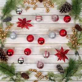 National Tree 40pc. Red Shatterproof Bauble Ornaments