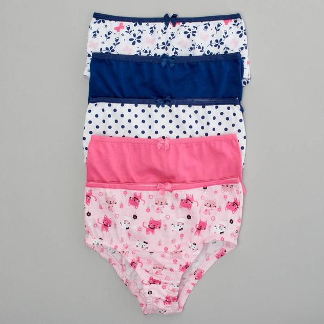 Toddler Girl René Rofé® 5pk. Assorted Kitty Brief Underwear