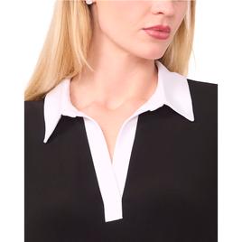 Plus Size MSK Short Sleeve Spread Collar Shift Dress