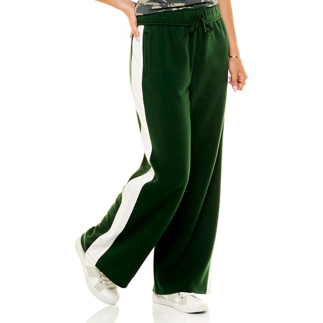 Juniors Derek Heart Side Stripe Fold Over Waist Sweatpants