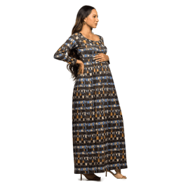 Womens 24/7 Comfort Apparel Geometric Maternity Maxi Dress