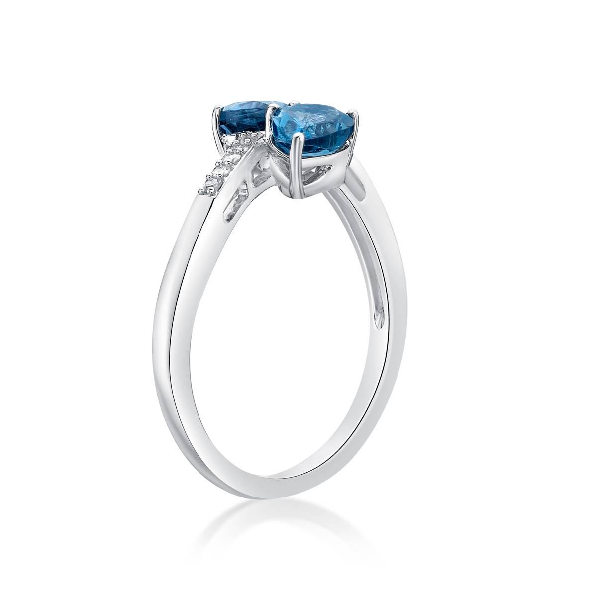 10kt. White Gold 2-Stone London Blue Topaz Ring